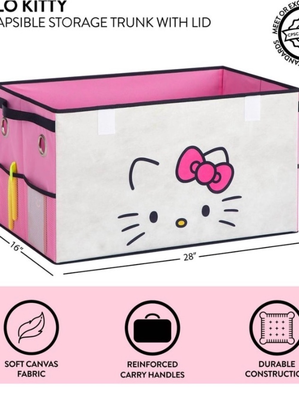 Hello Kitty Collapsible Storage Trunk - Picture 4 of 6